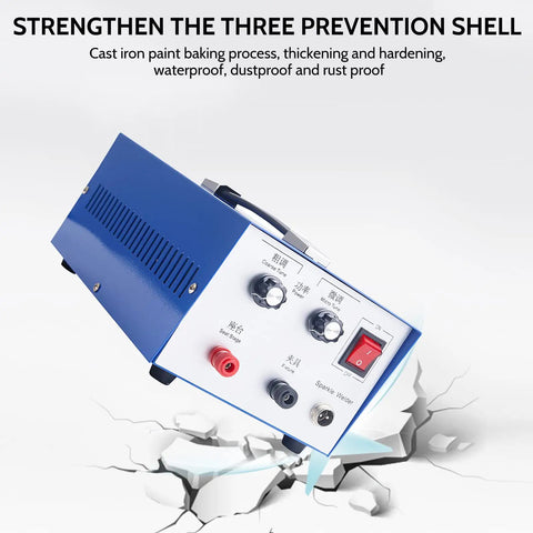 Close-up of Handheld Pulse Arc Jewelry Welder Kit For Gold Silver Platinum And K Gold with durable three prevention shell