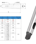 MT2 To MT1 Morse Taper Adapter Arbor Drill Sleeve Reducing For Lathe And Milling Projects 92mm Long in silver and black finish