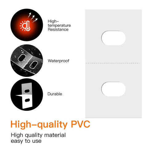 Sixty Clear Vertical Blind Repair Tabs Universal Snap In Replacement Clips, one by one inch, high-quality PVC, waterproof material.