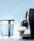 Claris Smart Water Filter Pack Of Five For Automatic Coffee Machines Keeps Your Espresso Water Clean And Tastes Great With Easy Installation And Long Lasting Fresh Flavor 71793 next to coffee machine