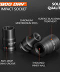 Premium Pick 1/2 Drive 9Mm Standard Impact Socket Crafted From Heavy Duty Cr Molybdenum Steel For Hella Tough Repairs And Rock Solid Shop Builds, featuring anti-drop groove and thickened walls.