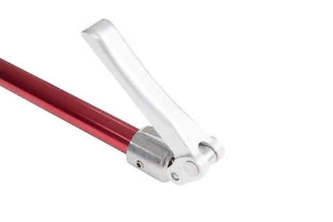 Close-up of pivot lever on Pro-Grade Drywall Flat Box Handle 34 Inch Anodized Aluminum Finishing Tool For Sheetrock Gyprock