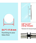 Heavy Duty 304 Stainless Steel Ladder Style Door Pull Handle Built Tough 36 Inch Back To Back Push And Pull Bar For Glass Wood And Storefront Doors Fits Half To Two Inch Thick Openings Requires Five Eighth Inch Mount Hole, 36-inch glass door fit