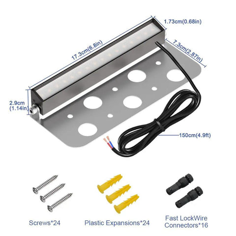8 Pack 7 Inch LED Retaining Wall Lights For Landscaping And Hardscape Lit 12V Paver Lights with accessories