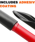 Close-up of black marine adhesive-lined heat shrink tubing showing adhesive coating.