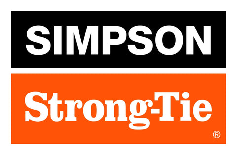 Simpson Strong-Tie logo in black and orange, featuring bold text against contrasting backgrounds.