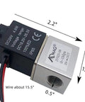 One Quarter Inch DC Twenty Four Volt Two Way Normally Closed Pneumatic Aluminum Solenoid Valve with NPT Female Port