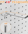 Heavy Duty Pro Grade Metal Pegboard Hooks 25 Pack, 4 Inch Peg Board Hangers for Hanging, fits one eighth inch pegboards, galvanized silver
