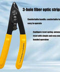Pro Grade 3 In One Fiber Optic Tool Kit With Cold Welding Cleaver Three Port Stripper and FTTH Pliers, 3-hole stripper shown