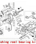 Diagram of 3Pcs Fishing Reel Ball Bearings Kit For 02 Ultegra 2500 ARB Arm Rollers Featuring Deep Groove Chrome Steel 52100 Construction