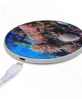 Travel Ready 10W Fast Wireless Charger Pad For Phones Ultra Slim Portable Charging Station with coral reef design, 3.9 inch size