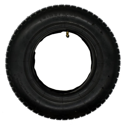 Beefy 8 Inch Wheelbarrow Tire With Inner Tube 3.25 3.00-8 4PR 25 PSI Max Fits Wheelbarrows Hand Trucks Tire Front View