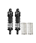 Arrma 62mm Aluminum Front Shock Absorbers 2 Pack For 1X16 Mini Kraton 3S, black, dual springs, oil filled damping screws.