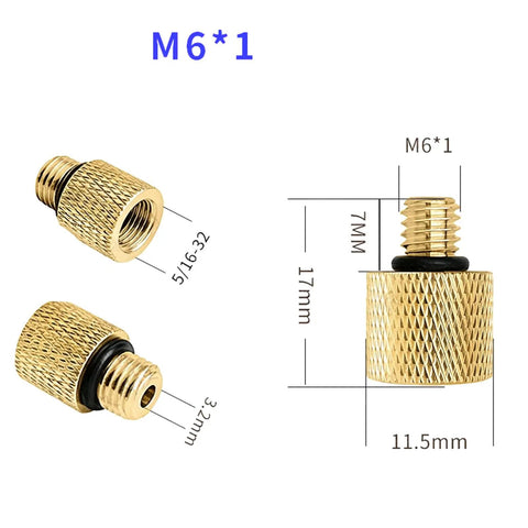 Sick Car Tire Inflator Hose Pump Adapter With Brass Universal External Threads Fits Bikes Electric Rides And Cars Durable Reinforced Rubber Braided Featuring Twist Lock Chuck Design Keeps Air Pressure Locked In Solid Build No Hassle, M6x1 brass adapter