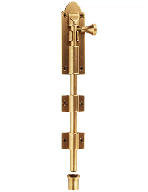 Beefy Heavy Duty Cane Bolts Latch For Garage Doors 10 Inch Sliding Barrel Bolt Door Lock in bronze, two-way install