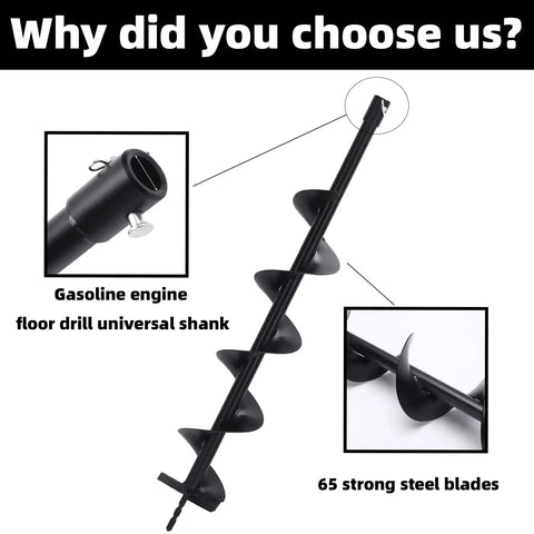 Pro Grade Heavy Duty Bulb Planter Auger Drill Bit For Planting And Landscaping with universal shank and blades