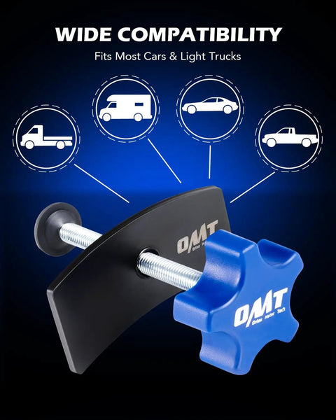 Heavy Duty Brake Pad Spreader Tool For Cars And Light Trucks No Sweat Piston Compressor To Reset Inner Pads And Retract Caliper Pistons Solid Steel Caliper Spreader For Easy Brake Pad Replacement And Maintenance, shown with blue knob and steel rod