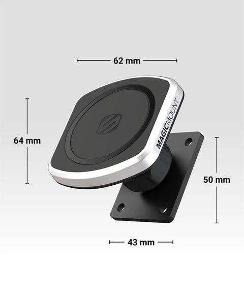 MagSafe Car Phone Mount With ProClip AMPS Base Plate Magnetic Holder For iPhone 12 And Newer dimensions view.