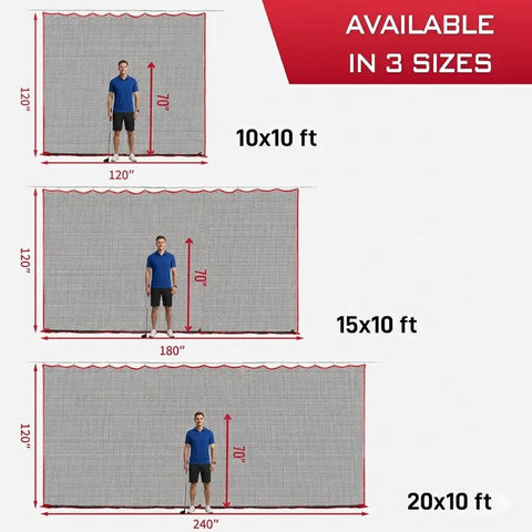 Three sizes of Beefy Heavy Duty Multi Sport Practice Net For Golf Baseball Soccer Hockey Lacrosse In Backyard Driving Range