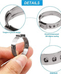 Close-up of 125 Pcs Single Ear Hose Clamps Kit 7 Sizes 7 To 21mm Crimp, showing details and interlock design.