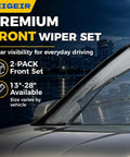Top Shelf Front Wiper Blades 26 Inch Plus 18 Inch 2 Pack J And U Hook installed on windshield for clear visibility.
