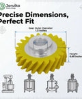 Three Pack Worm Gear Replacement WPW10112253 Fiber Reinforced Gear size dimensions for mixers.