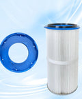 Pro Grade Cartridge Filters For Powder Coating And Dust Collection with blue cap, high efficiency replacement filter.