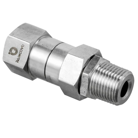 360 Degree Pressure Washer Swivel Fitting Three Eighths Inch NPT Thread Stainless Steel Durable Leak Proof Hose Gun Connector For Easy Cleaning And Smooth Rotations, 3/8 NPT