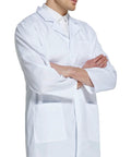 Professional Lab Coat For Men And Women Long Sleeve White Unisex Size Large Durable Cotton Polyester Blend Soft Yet Tough