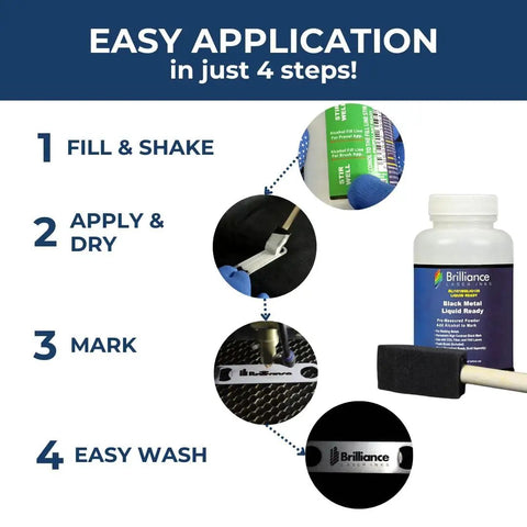 Liquid Ready Laser Marking Powder For Metals Black Ink For CO2, Fiber, And YAG Marking 120 Ml Top Notch, Long Lasting High Contrast Metal Engraving Ink Ideal For Precision, Industrial Grade Laser Work