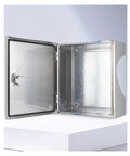 Waterproof Electrical Enclosure 304 Stainless Steel Junction Box Weatherproof Outdoor Cabinet For Industrial And Marine Use Built To Last 1.2mm Thick 60 By 80 By 20 Cm Rugged Ready For Tough Environments, open front view