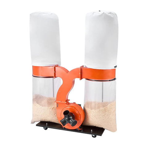 High Power Dust Collector With 1550 CFM Vortex Cone For Fast Wood Dust Pickup, 2.5 Micron Filtration, 3.0 HP Sawdust System