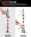 Two Pack Labor Saving Arm Jacks For Lifting Furniture With 330 Lbs Capacity, showing lifting and descent mechanism.