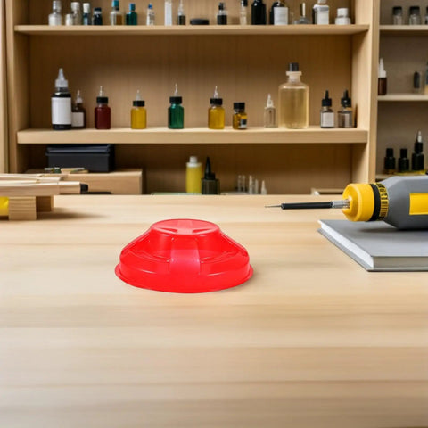 Tough Plastic Smoke Alarm Covers Four Pack Waterproof Dust Protector Shield Keep Kitchen Detectors Spotless on table.