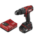 PWR CORE 20 Brushless 20V Cordless Hammer Drill Kit With Two Ah Lithium Battery And PWR Jump Charger, drill and charger shown.