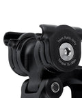 Close-up of the Suspension Seat Post With Protective Cover 27.2mm By 350mm Black For Mountain Bikes, 50mm Travel, mounting detail