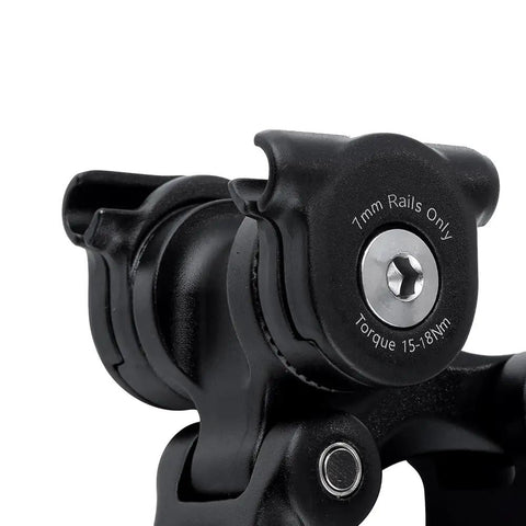 Close-up of the Suspension Seat Post With Protective Cover 27.2mm By 350mm Black For Mountain Bikes, 50mm Travel, mounting detail