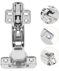 Two Pack 165 Degree Slow Close Concealed Cabinet Hinges With Damping For Kitchen Wardrobe And Furniture Easy Self Close Hardware With Screws Half Cover Silver Replacement Hardware LIFKICH