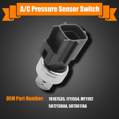 AC Pressure Sensor Switch Replacement for Dodge Ram 1500 2500 3500 and Jeep Liberty Grand Cherokee 2002 to 2004 Air Conditioning Clutch Pressure Sensor OE Replaces 5072138AA 5073617AA