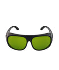 Professional Laser Engraving Safety Glasses With Badass Eye Protection And Hella Reliable 450Nm 1064Nm Nd Yag Blocking For Every Workshop Project Designing And Jewelry Crafting Tasks front view of green lens goggles