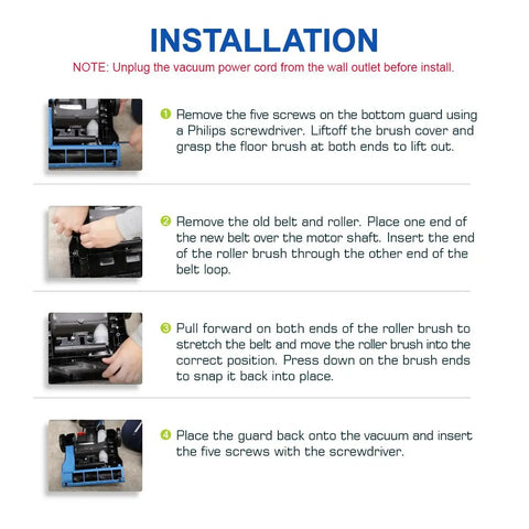 Step-by-step installation guide for Replacement Vacuum Belts for Bissell PowerForce Compact Models 2112 1520 3508 2690 23T7