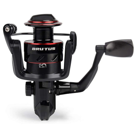 Brutus Spinning Reel for Freshwater Fishing, Graphite Frame and CNC Aluminum Spool, 5.2 to 1 Gear Ratio, front view