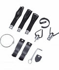 Heavy Duty Drain Snake Attachment Kit For Electric Drain Cleaners, nine piece tools including springs, blades, and attachments.
