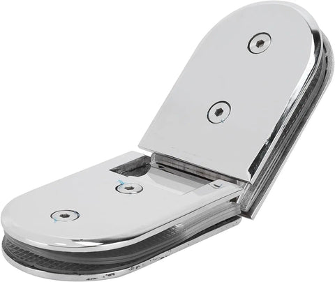 Beefy 135 Degree Door Hinges For 8 To 12mm Glass, Gate Clamp Shower Door Bracket Hinge Plated Clip With Glass Clamp