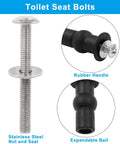 Heavy Duty Stainless Steel Toilet Seat Bolts Fix That Wobbly Seat In No Sweat Fashion M6 Thread showing stainless steel nut and rubber handle.