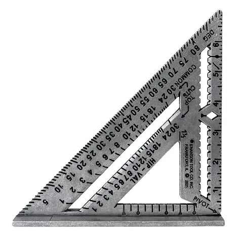 Kill Precision Work With This 7 Inch Speed Square Layout Tool featuring metal construction, precise angle marks, ideal for framing tasks.