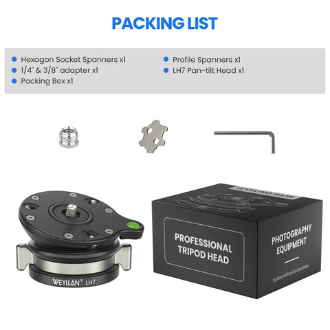 Leveling Head Tripod Base for Camera Leveler Aluminum Alloy With One Quarter To Three Eighths Inch Screws