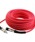 Heavy Duty High Pressure Air Hose For Job Sites Flexible Lightweight Pneumatic Tubing With Antikink Spiral Design, 98 foot run.