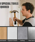 Person using Self Drilling Drywall Anchor Kit With Screws Upgraded Direct Insertion Expansion Fasteners For Drywall Picture Frames And Furniture Twenty Pieces Durable Construction For Quick DIY Mounting And Strong Hold No Pre Drill Required on wall.