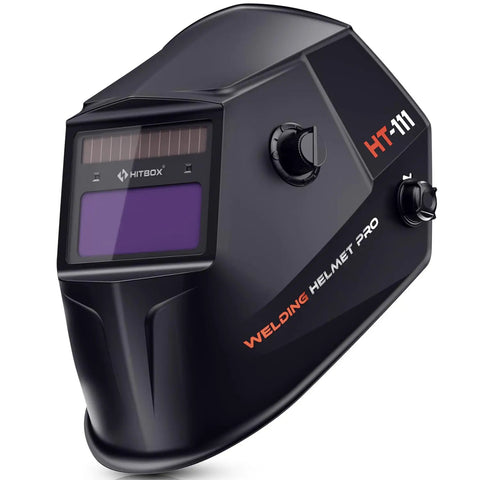 Auto Darkening Welding Helmet With True Color Viewing Screen 3.66 By 1.69 Inch Shade Range Four To Thirteen Solar Powered